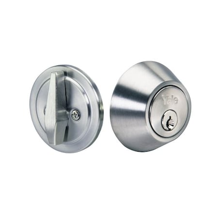 Yale Single Cylinder Deadbolt with Schlage C Keyway Satin Chrome Finish EDSC26D5SC